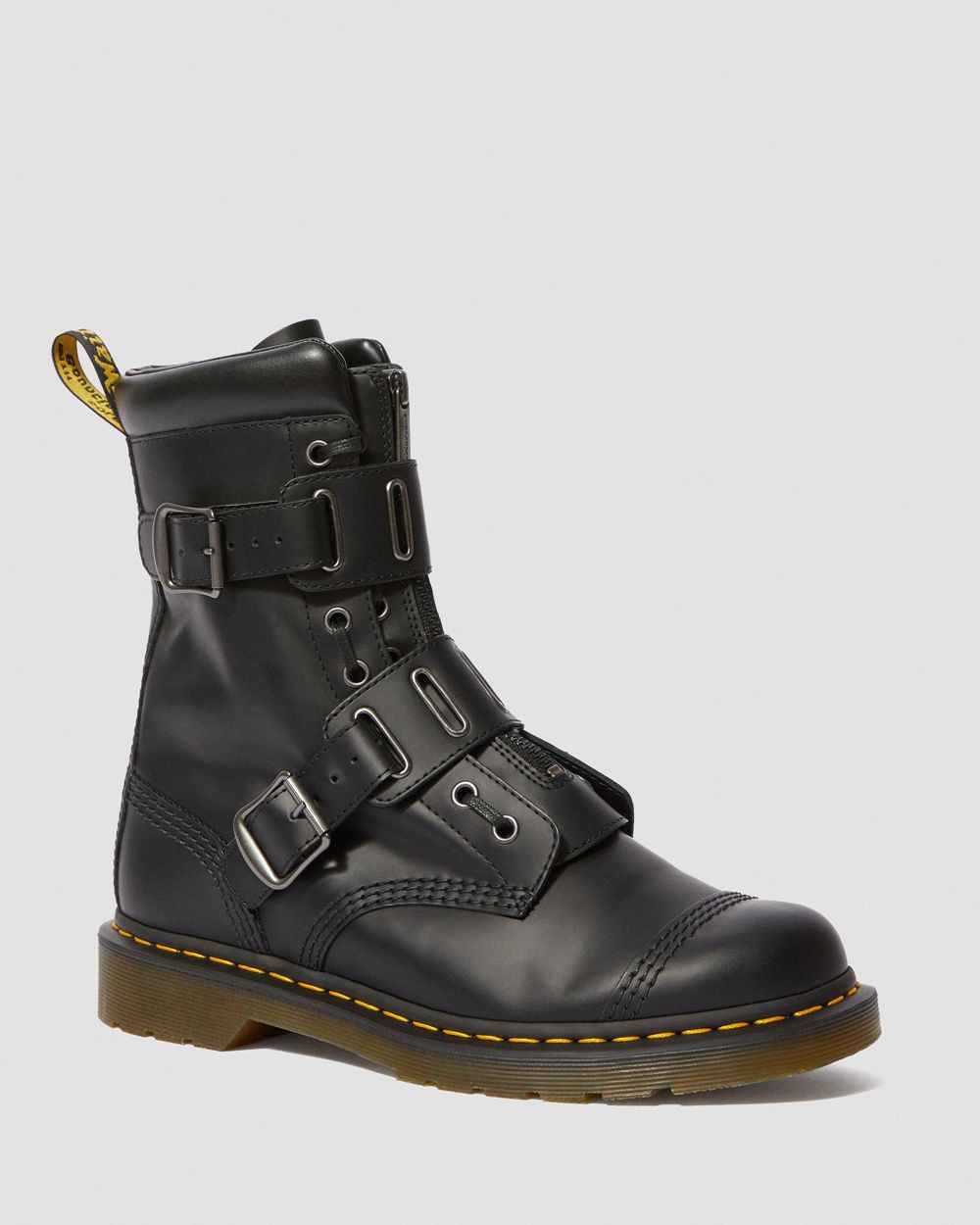 Dr Martens 1490 Quynn Smooth Kožené Buckle Šnurovacie Topánky Damske ( Čierne ) SK 305-BGHFTL